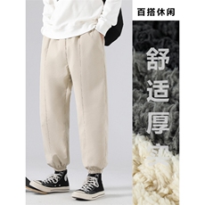 坠感盐系垂顺直筒保暖裤羊羔绒休闲百搭K77-1特批40，男装休闲裤，星座718-1