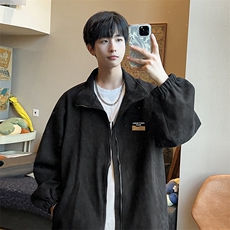 麂皮绒夹克男大码立领褂子外套JK85350-P68加绒款-P78，男装夹克，电商A040