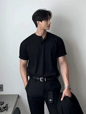XZ809A/PPVV05/P35/控48抖音品质情侣亨利杉T恤，男装T恤，星座809A(原222-1)