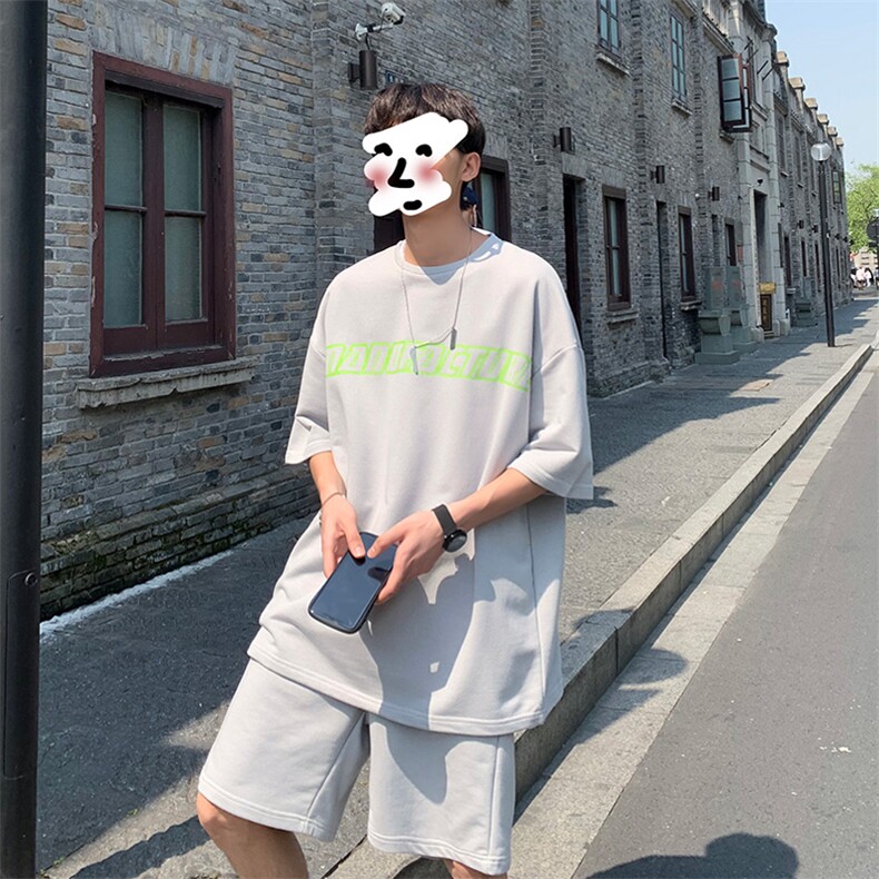 嘻哈套装潮牌潮流ins港风短袖短裤套装T2016-K1333-P63,男装休闲套装,电商A456（原C415）