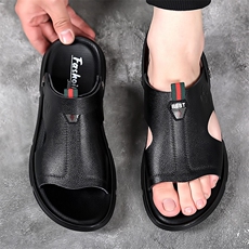 X4965-p95男士凉鞋沙滩鞋凉拖两用真皮潮流软底男鞋，男鞋凉鞋，星座1407-3