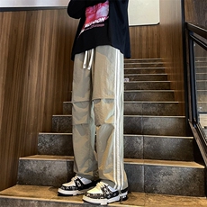 美式高街阔腿工装裤子男款休闲长裤潮牌宽松直筒裤K02901-P40，男装休闲裤，星座308B-2