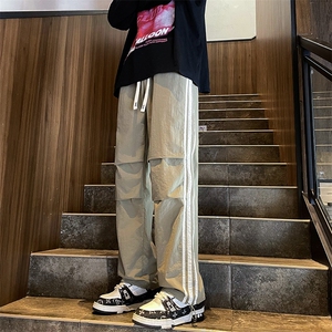 美式高街阔腿工装裤子男款休闲长裤潮牌宽松直筒裤K02901-P40图片