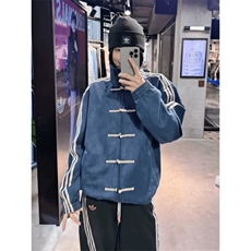 网图新中式风盘扣春秋潮牌高级感美式复古夹克外套JK1103-P85，男装夹克，电商C310