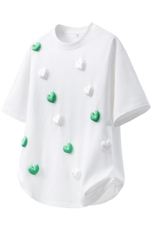 1立体白底潮情侣大码M-5XL网红小爱心短袖T恤男DT7742P55控78，男装T恤，星座226-2