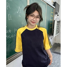 数据支持退换对比230克重磅纯棉三条杠织带插肩袖T恤CZ2305，男装T恤，电商A486