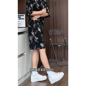 短袖衬衫男+短裤男潮流休闲套装男M-5XL大码TZ78720P50控98模特图图片
