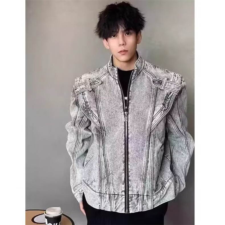 321-P71文艺新款ins时尚慵懒气质百搭牛仔夹克日系流行潮流,男装夹克,电商B323A