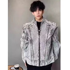 321-P71文艺新款ins时尚慵懒气质百搭牛仔夹克日系流行潮流，男装夹克，电商B323A