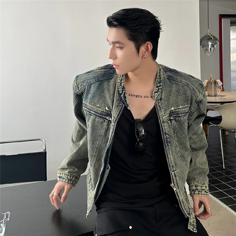 现货不缺货水洗牛仔衣宽松做旧牛仔外套1209-1-JK12-P78(网图),男装工装外套,星座1209-1