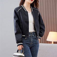 欧货皮衣外套女机车服短款上衣2023秋季新款pu皮棒球服夹克潮ins，女装皮衣，江南女神