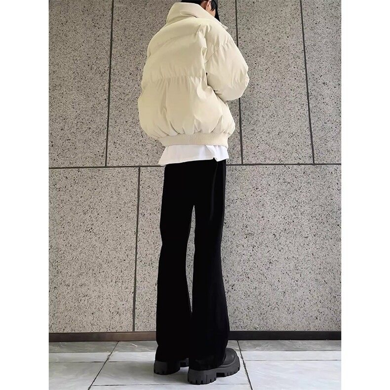 现货5W件冬季三防重磅硬挺boxy短款羽绒立领PU皮棉衣外套加厚棉服,男装棉衣,电商A443