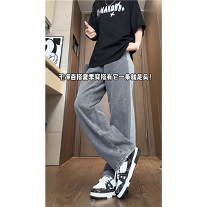 xz116-k1083-P48-控68 M-5XL现货拼接大码牛仔裤图片