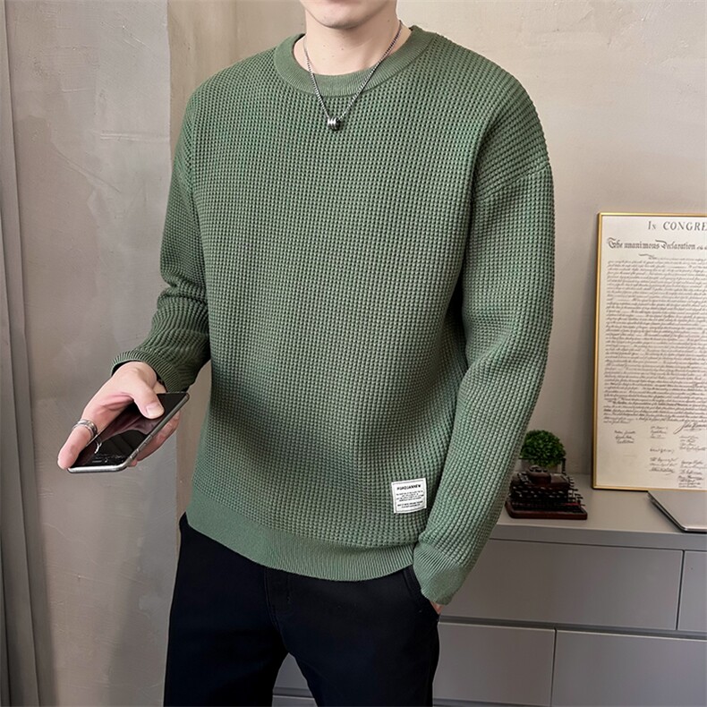 M-2XLB353MY909P80绿店主风宽松秋冬男士潮版针织衫套头毛体，男装针织衫/毛衣，电商B353