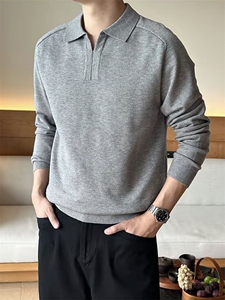 慵懒风纯色V领纯色毛衣针织衫 1218-P70图片