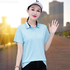 燕颉POLO衫夏款女士2023夏季新款中老年妈妈翻领衣服正肩体恤上衣，女装T恤，燕颉服饰