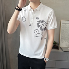男装Polo衫翻领短袖印花透气2025新款短袖t恤C317-1855-P55，男装Polo衫，电商C317