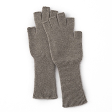 2025年秋季新款百搭女士双股加厚保暖半指手套，手套，窄众羊绒