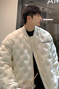 1定制面料宽松保暖棒球领大码M-5XL羽绒服男外套8709P168控229图片