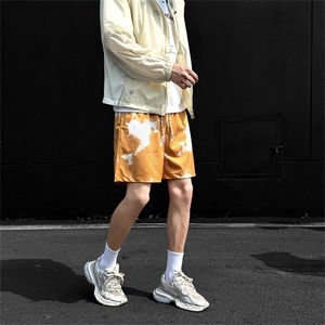 夏季新款潮牌扎染裤子潮流百搭沙滩裤阔腿休闲五分短裤K8717-P27图片