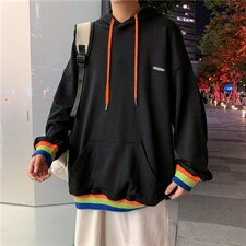 2024秋装新款港风休闲卫衣连帽男字母印花韩版潮A161-2-Y753-P35，男装卫衣，电商A161-2