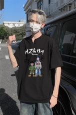 新款抖音直播得物痞帅肌理感V领短袖T7526P25控39，男装T恤，电商C408-1(原B339-1)