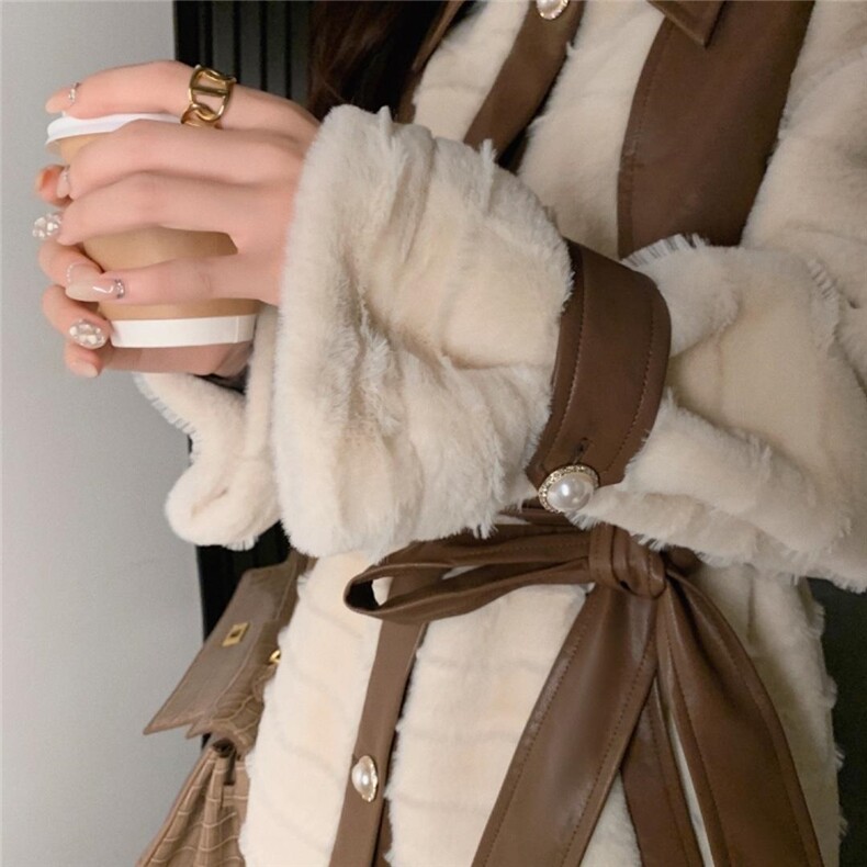 洋气拼皮毛毛外套皮毛一体外套，其它，M.W 嫚维