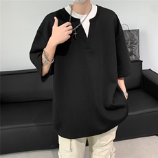 假两件T恤男士短袖韩版潮流痞帅气2024夏季新款ins体恤ST376-P34，男装T恤，星座412-2