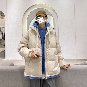 假两件连帽设计感百搭情侣港风棉衣M062-P70控158图片