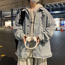 男士牛仔夹克秋冬季2026新款韩版潮流休闲加厚破洞上衣X311/P64，男装夹克，星座506
