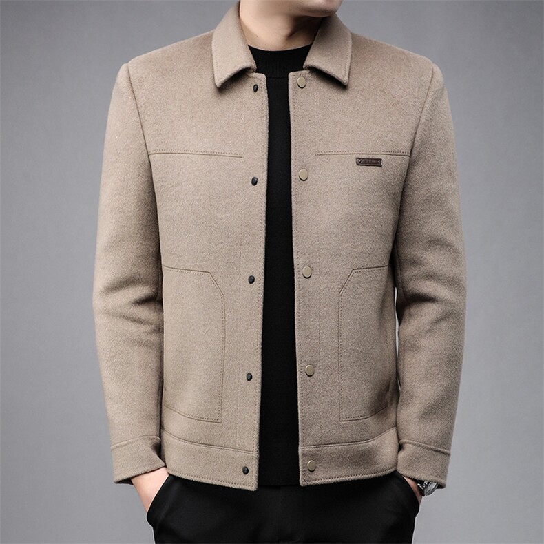 B82315鹅绒内胆可脱卸男士毛呢外套羽绒服商务精品,男装羽绒服,钱塘207-3