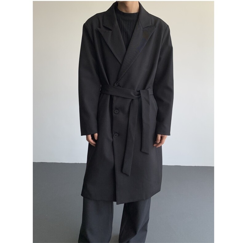 英伦风痞帅枪驳领西装大衣男款中长款过膝风衣外套秋季FY950P118，男装风衣，星座512-1（原513-3）