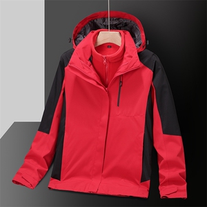 秋冬季冲锋衣连帽外套男女款防风三合一户外服SZ9805-P130图片