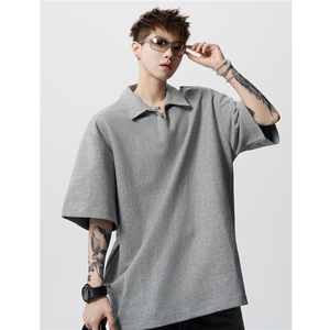 夏季新品 老钱风宽松休闲POLO衫短袖T恤上衣男 H1083 特P35图片