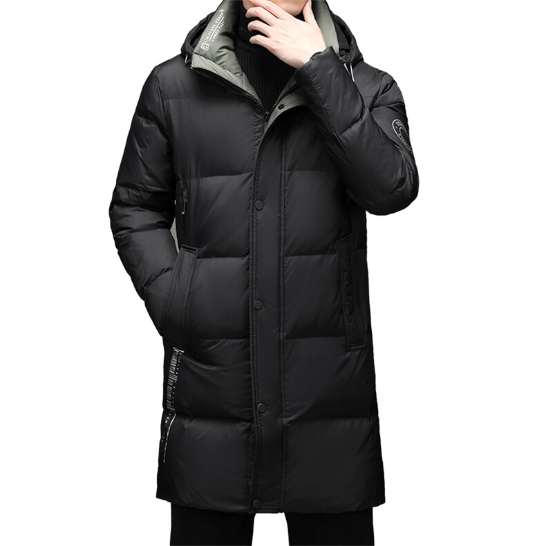 冬季新款鹅绒外套青春流行长款连帽休闲时尚羽绒服NRZ28826-P400,男装羽绒服,电商B212（原钱塘6029）