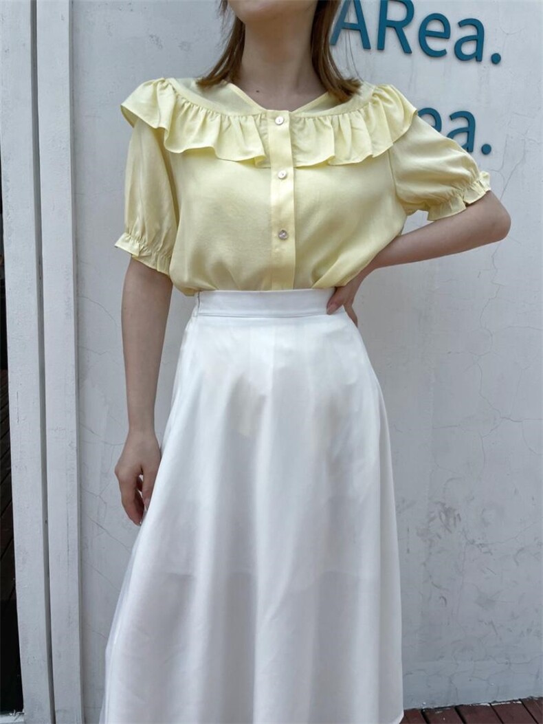 荷叶边小衫2021夏款，女装，朗蔻