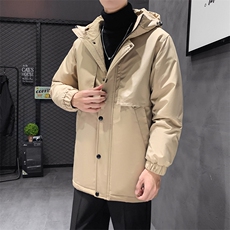 有版权主推款中长款连帽纯色风衣夹克外套学生团体班服羽绒服，男装羽绒服，星座301D-5(原星座1415）