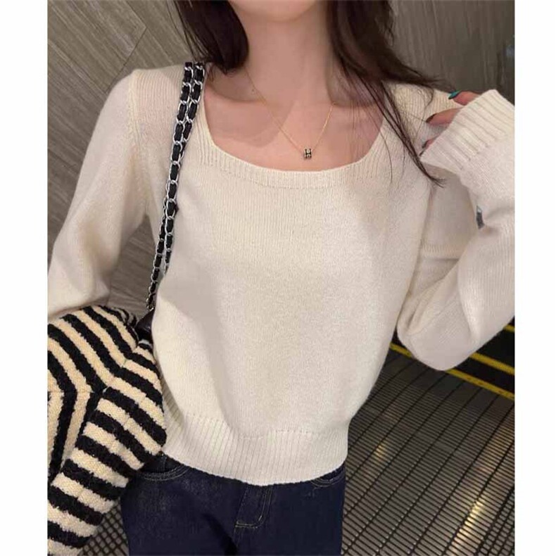 秋冬新款纯色针织套头上衣时尚休闲百搭，女装羊绒衫，鹿一羊绒