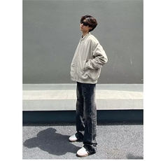 【有货】DYK6052-批48高质量浅蓝色闪电纹破洞显瘦宽松牛仔裤男，男装牛仔裤，星座603-2