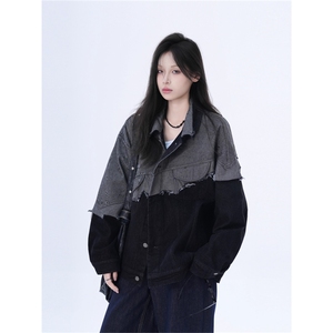 J9897-P75美式vibe新款潮流水洗工装牛仔夹克外套图片