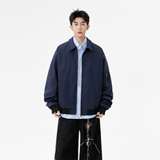新款春秋美式宽松痞帅翻领飞行夹克复古百搭工装外套男士6185-P50，男装夹克，星座1403A