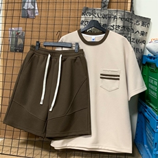 新款休闲短袖套装，男装休闲套装，星座1106-2（原1111B）