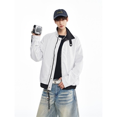 WT6201-特P80-控148，双面穿白色纹哈灵顿夹克老钱风简约，男装夹克，星座603