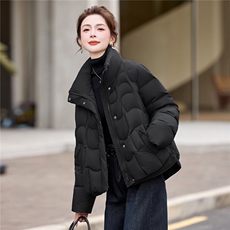 现货2025年新款白鸭绒90绒短款羽绒服女宽松显瘦上衣女保暖轻薄女，女装羽绒服，璐依舞