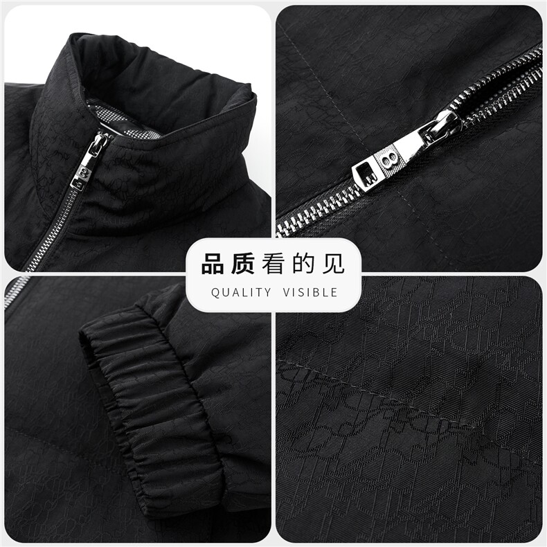2025新款冬季短款85绒子白鸭绒羽绒服外套中年男装加厚羽绒服夹克,男装夹克,钱塘723