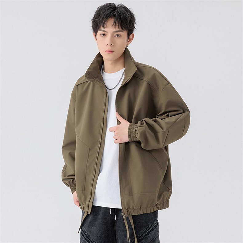 新款硬汉风户外夹克男立领纯色上衣冲锋衣外套A157B-JK7822-P70图片