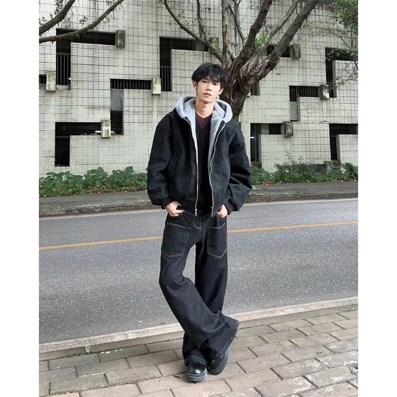 ！A2363P98-冬季加绒加厚荔枝纹皮座山雕外套男女款毛领棉衣,男装棉衣,电商B241