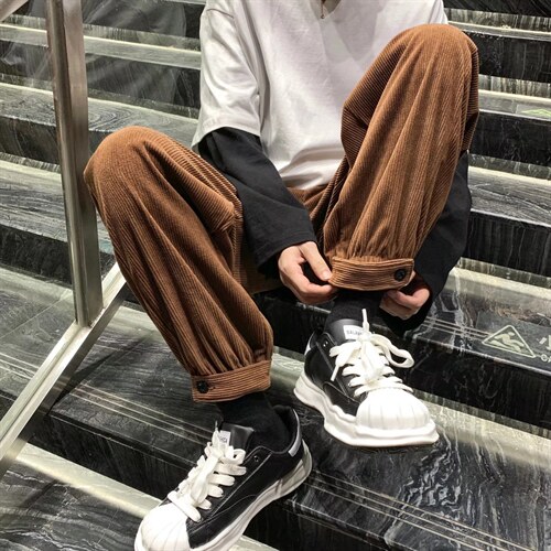 灯芯绒男裤春款潮牌束脚灯笼裤休闲长裤K78P35，男装休闲裤，星座1116-2