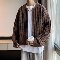针织开衫男女韩版潮流宽松百搭帅气宽松2024秋冬ins毛衣MZ496-P55，男装针织衫/毛衣，星座412-2