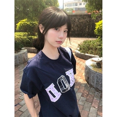 夏季新款多色字母格子碎花贴布潮牌短袖情侣上衣TX8099，男装T恤，星座208-5